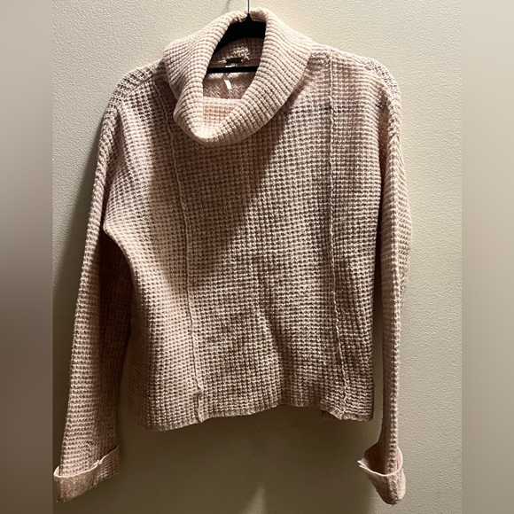 FREE PEOPLE Womens Sidewinder Wool Waffle Knit Pullover Sweater - oversized fit - Picture 3 of 5